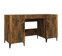 Tmriohed Scrivania per computer, 140 x 50 x 75 cm, rovere affumicato | Design industriale con due scomparti dietro le ante per organizzare lo studio e la camera da letto come tavolo da toeletta.