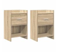 Tmriohed Set di 2 comodini in rovere Sonoma, 40 x 30 x 60 cm, in legno | Tavolino compatto per camera da letto con cassetto, scomparto aperto e robuste maniglie in metallo per tenere in ordine il