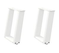 Tmriohed Set di 2 gambe per tavolino da caffè a forma di U, in acciaio verniciato a polvere, colore bianco, 28 x 42-43 cm, per tavolino da caffè e panca fai da te, struttura in metallo stabile con