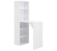 Tmriohed Tavolo da bar con armadio, bianco, 115 x 59 x 200 cm | Soluzione compatta per cucina e sala da pranzo: lo scaffale integrato offre spazio ordinato per bottiglie e stoviglie.