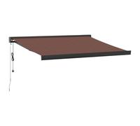 Tmriohed Tenda da sole elettrica con braccio articolato, 350 x 250 cm, tenda automatica con telecomando e manovella, protezione solare per terrazza e balcone, telaio in alluminio, marrone antracite