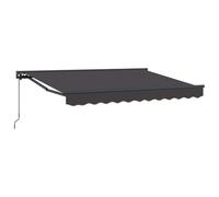 Tmriohed Tenda da sole retrattile, 3,5 x 2 m, con braccio articolato, con manovella, semicassetta, protezione dal sole e dagli sguardi indiscreti, per terrazza, balcone e giardino, montaggio a parete