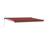 Tmriohed Tenda da sole retrattile automatica, 5 x 3,5 m, robusta tenda da sole con braccio articolato con telecomando e manovella, tenda da parete in alluminio e acciaio per terrazza e giardino