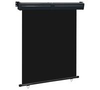 Tmriohed Tenda laterale per balcone, 145 x 250 cm, nera, tenda verticale in poliestere, con rullo in alluminio e funzione autobloccante, protezione dal vento e protezione dagli sguardi indiscreti, per