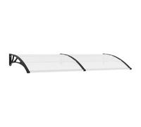 Tmriohed Tettoia per porta di casa, 240 x 75 cm, in policarbonato, nero, trasparente, per finestre e ingresso, con supporto in ABS e profili in alluminio