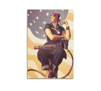 TMRL Poster da parete su tela di Norman Rockwell Painter's Work, Rosie The Riveter, poster artistico da parete con album musicali e film, pittura decorativa per soggiorno e camera da letto, 20 x 30 cm