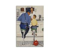 TMRL Poster da parete su tela di Norman Rockwell Painter's Work"The Runaway", poster artistico da parete con album musicali e film, pittura decorativa per soggiorno e camera da letto, 20 x 30 cm