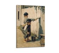TMRL Poster su tela con immagine di Norman Rockwell Painter's Work"Tom Sawyer Whitewashing The Fence", poster da parete su tela con album musicali e film, pittura decorativa per soggiorno e camera da
