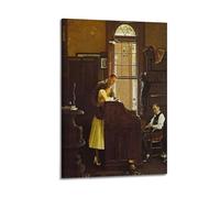 TMRL Stampa artistica su tela con immagine di Norman Rockwell, motivo: The Marriage License by Norman Rockwell, stampa artistica da parete con album musicali e film, pittura decorativa per soggiorno e