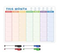 TMS Calendario mensile magnetico, planner settimanale e agenda giornaliera per la gestione della scuola, della casa e dell'ufficio, un modo divertente e colorato per tenere traccia delle faccende, dei
