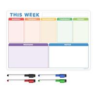 TMS Calendario mensile magnetico, planner settimanale e agenda giornaliera per la gestione della scuola, della casa e dell'ufficio, un modo divertente e colorato per tenere traccia delle faccende, dei