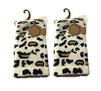 TMTGTS Calzini con motivo leopardato, 2 paia, per autunno e inverno, da donna, retrò, in morbido cotone traspirante, lunghezza al polpaccio, con motivo leopardato, alla moda Hipster (4#)
