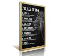 TMWHONG Poster motivazionale su tela con citazione motivazionale "7 Rules Of Life", stampa su tela, per ufficio, casa, parete, regalo, 20 x 30 cm