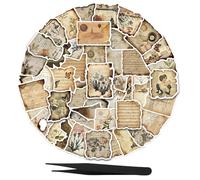 TMZELOA 100 Adesivi Vintage Effetto Bruciato Stile Collage, Adesivi Scrapbooking Retrò in PVC per Journaling, Junk Journal, Album Ricordi e Progetti Creativi Fai da Te