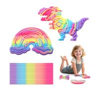 TMZELOA 2 Pcs Sensory Fidget Board, Colorata Tavola da attività sensoriale Portable Silicone Fidget Toy con 22 Cordes, Giocattolo sensoriale per Lenire Stress Ansia Adhd e Autismo