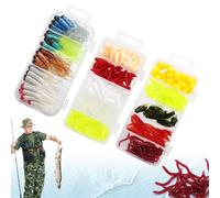 TMZELOA 300 Pezzi Esche Artificiali Spinning, Esca Artificiale Vermi Pesce Plastica Morbida Simulazione Vermi Mare Spigola Esca Rotante Esche Pesca per Black Minnow Luccio Spigola Esc Artificiale