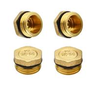 TMZELOA 4 PCS Tappi in ottone G1/2" Filetto Maschio Filettatura Esterna Tappo Rubinetto Esagonale Maschio 1/2'' Tappi per Tubi con Esagono Tappi Ciechi Ottone con Filettatura Maschio Tubo Gas Cucina
