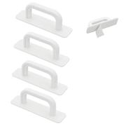 TMZELOA 4 Pezzi Maniglie Autoadesive, Bianco 10 x 2.5 cm Maniglia Della Porta Maniglia Esterna per Porta Maniglie per Armadio, Maniglie per Mobili per Mobile Credenza Cassetto Vetro Porta Doccia