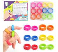 TMZELOA Fidget Anello Toys per Bambini Adulti 12 Pezzi Sensoriale Autismo Giocattolo Anti Stress Autismo Giocattoli Fidget Squishy Toy Anxiety ADHD Toys, Calmante In caso di Ansia Stress