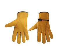TMZHISTAR Guanti da lavoro in pelle bovina per uomini e donne, guanti da giardinaggio, guanti da guida (M)