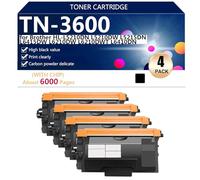TN-3600 Cartuccia Toner Compatibile per Brother HL-L5210DN L5210DW L5215DN L6415DW L6210DW L6210DWT L6410DN Stampanti【Alto Volume di Stampa con Chip】,Black-4 pack