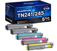 TN241 TN245 - Toner compatibile con Brother MFC-9332CDW DCP-9022CDW MFC-9142CDN HL-3142CW HL-3152CDW HL-3140CW MFC-9140CDN MCF-9342CDW HL-3172CDW MFC-9142CDN MFC-9342CDW (confezione da 5)