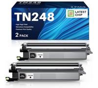 TN248 TN248XL Toner Con Chip Compatibili per Brother TN-248 TN248CMYK per MFC-L3760CDW DCP-L3560CDW LC3740CDW L3520CDWE L3520CDW HL-LC3215CW LC3220CW (2 Nero)