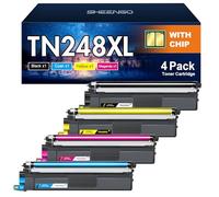TN248XL TN248 Compatibile per Brother TN248 TN 248XL TN 248 XL per Brother MFC-L3740CDW MFC-L3760CDW MFC-L8390CDW DCP-L3560CDW HL-L3240CDWE TN248VAL TN248CMYK (confezione da 4 )