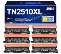 TN2510XL Toner compatibile per Brother HL-L2400DWE MFC-L2800DW MFC-L2835DW MFC-L2860DW HL-L2445DW DCP-L2660DW DCP-L2627DW HL-L2400DW confezione da 6 nero con chip