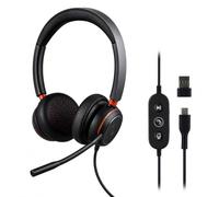 T'nB - Cuffie Professionali con Cavo Ottimizzate per Teams USB-A e USB-C ACTIV400S, Doppio ENC Anti Rumore, Microfono Intelligente, Busy Lights, Telecomando Retroilluminato, Nero