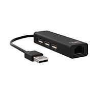 Tnb - Hub USB-A a 3 porte USB-A e RJ45 T'nB, colore: Nero