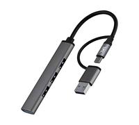 Hub TnB 4 porte 5 Gbps HUBSLIM4 USB-A USB-C ultrapiatto alluminio
