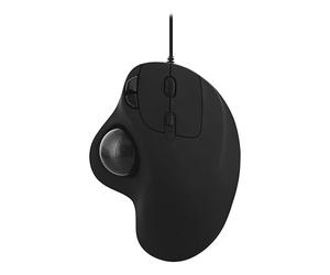 T'nB - Mouse Trackball Ergonomico, USB-A e USB-C, 6 Pulsanti, Nero | Controllo Al Pollice 5 Livelli DPI, Clic Silenziosi, Rivestimento Morbido, Batteria Ricaricabile USB-C
