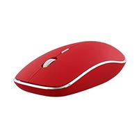 T'nB MWRUBBY6 RUBBY - Mouse ottico 1600dpi senza fili silenzioso, colore: Rosso/Argento