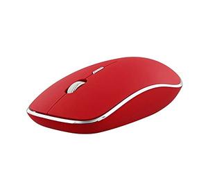 T'nB MWRUBBY6 RUBBY - Mouse ottico 1600dpi senza fili silenzioso, colore: Rosso/Argento