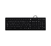 T'nB - Tastiera cablata medica 100% impermeabile certificata IP68, resistente all'acqua e alla polvere, retroilluminata, Layout francese AZERTY, rivestimento in silicone facilmente lavabile