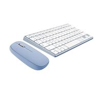 T'NB Tastiera e mouse wireless Bluetooth, tastiera in alluminio, design colorato, ricaricabile ad alta autonomia, mouse silenzioso, compatibile con Windows - blu