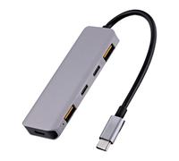 T'nB -Hub 5 in 1 - USB-C e USB-A con Power Delivery 100W - USB 3.2 (10Gbps)- Grigio