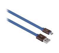 T'nB Tnb - Câble Micro USB Plat tressé Collection Woodle Bleu - 1 mètre