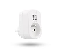 TNB T'nB - Caricabatterie 2 in 1, 1 presa 16 A + 2 USB 2.4 A, colore: Bianco
