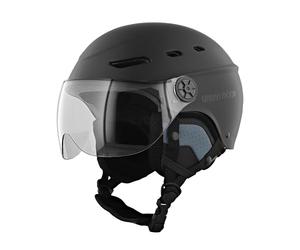 T'nB - Visor, Casco di protezione per bicicletta e monopattino elettrico, per uomo e donna, visiera trasparente, regolazione rotella, tappi auricolari staccabili