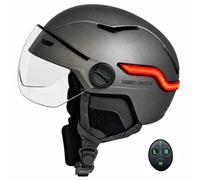 Casco smart con illuminazione intelligente, freno automatico, visiera anti-UV, IPX4, taglia M, 8 ore batteria
