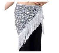 TNBCCXN Cintura di Danza Cintura Triangolare con Nappe Lunghe in 16 Colori, Cintura for Danza del Ventre con Paillettes