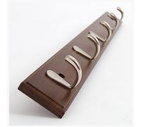 TNBCCXN Ganci per il bagno Appendiabiti da parete, 4/5/6/7/8 ganci for appendere cappotti, asta appendiabiti in metallo(Brown,61 * 6cm/24 * 2.4in)