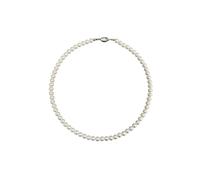 TNBCCXN Perle, collana Collana di perle Collana di perle d'acqua dolce Non centrale rotonda Vera perla Catena clavicola Collane di perle con fibbia in argento 925 for donna(White-9mm)