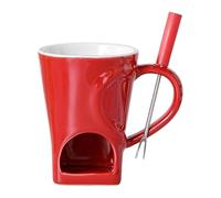 TNBCCXN Tazza Mug, Mini tazza for fonduta in ceramica con forchetta