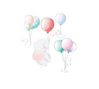 TNBKDSE Cartoon Palloncino Elefante Coniglietto Wall Sticker Camera dei Bambini Camera da Letto Decorazione della casa murale Soggiorno vivaio Adesivi Carta da Parati