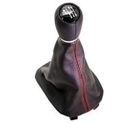 tnbru Per Seat Per Leon 1M1 2002-2006 Car-styling Pomello Cambio 5/6 Velocità Con Cuffia Pelle Inserto Foro 12 Mm Pomello Cambiamento Auto(6 speed Red)