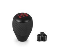 tnbru Pomello Cambio Cambio Pomello Del Cambio Universale In Pelle E Alluminio Per Auto A 5 Velocità Leva Per M8 M10 M12(Black)