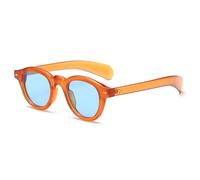 TNDVIC Occhiali da sole ovali con stampa leopardata, occhiali da sole versatili da uomo e da donna, arancioni e blu